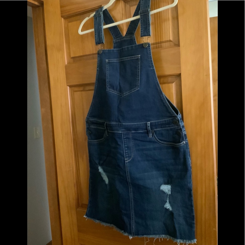 L👀k!NWT NY&COMPANY Denim Skirt Overalls Sz 12